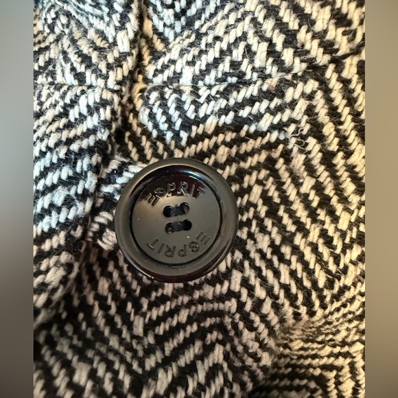 ESPRIT Women's Herringbone Tweed Coat Medium VINTAGE Y2K 90's - Picture 10 of 10